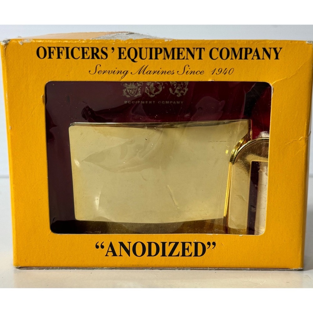 Officers Equipment Company USMC Anodized Brass Dress Uniform Belt Buckle Gold